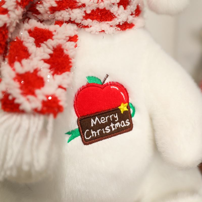 Realistic Plush Animals Customized Stuffed Marine Animals with Christmas Hat and Scarf Polar Bear Cartoon Character 9