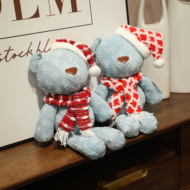 Mascota de oso de peluche personalizada para invierno, muñeco de peluche, juguetes de peluche navideños al por mayor 9