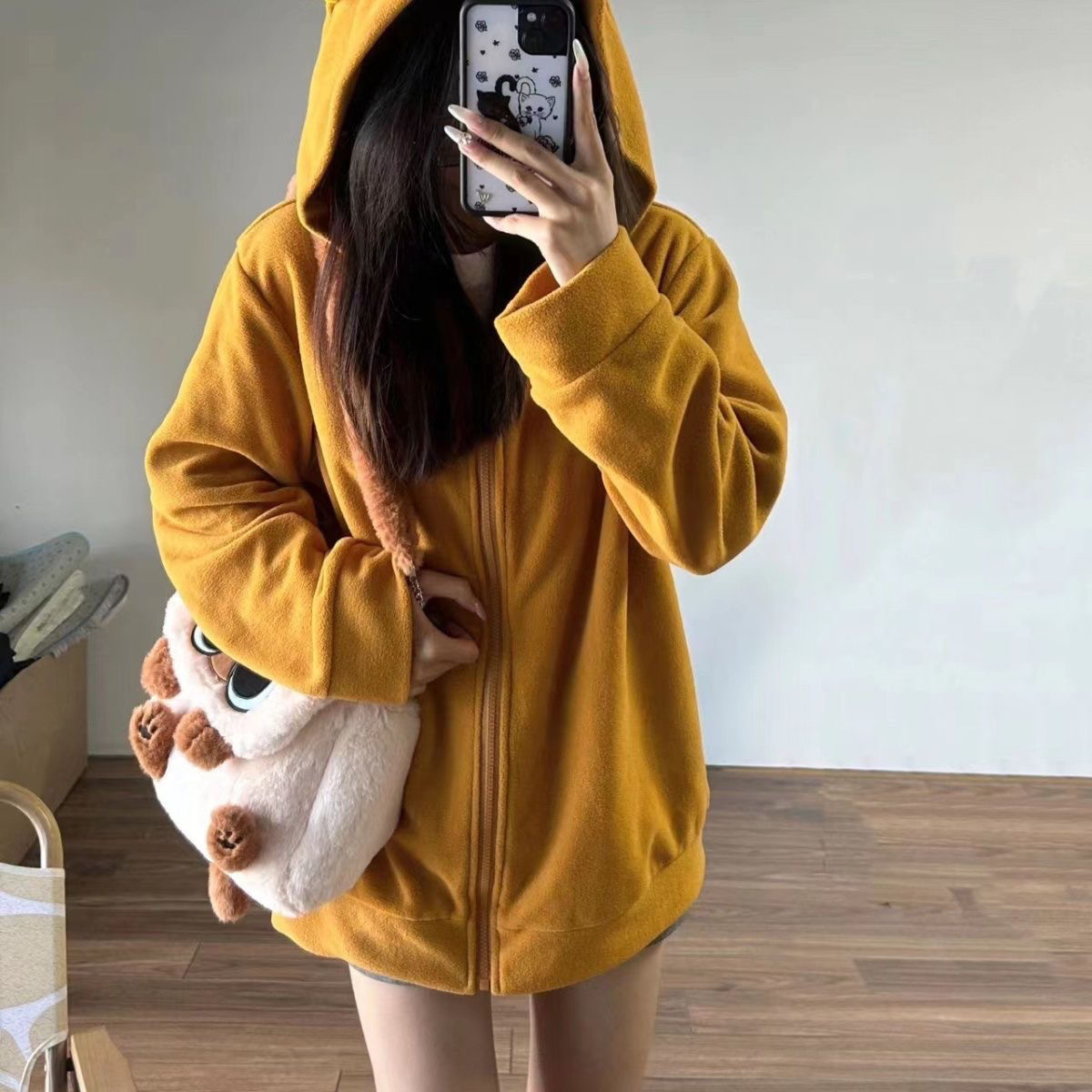 Adorable Siamese Cat Plush Doll Inspired Shoulder Bag for Girls, Offering Spacious Capacity Plush Bag 8