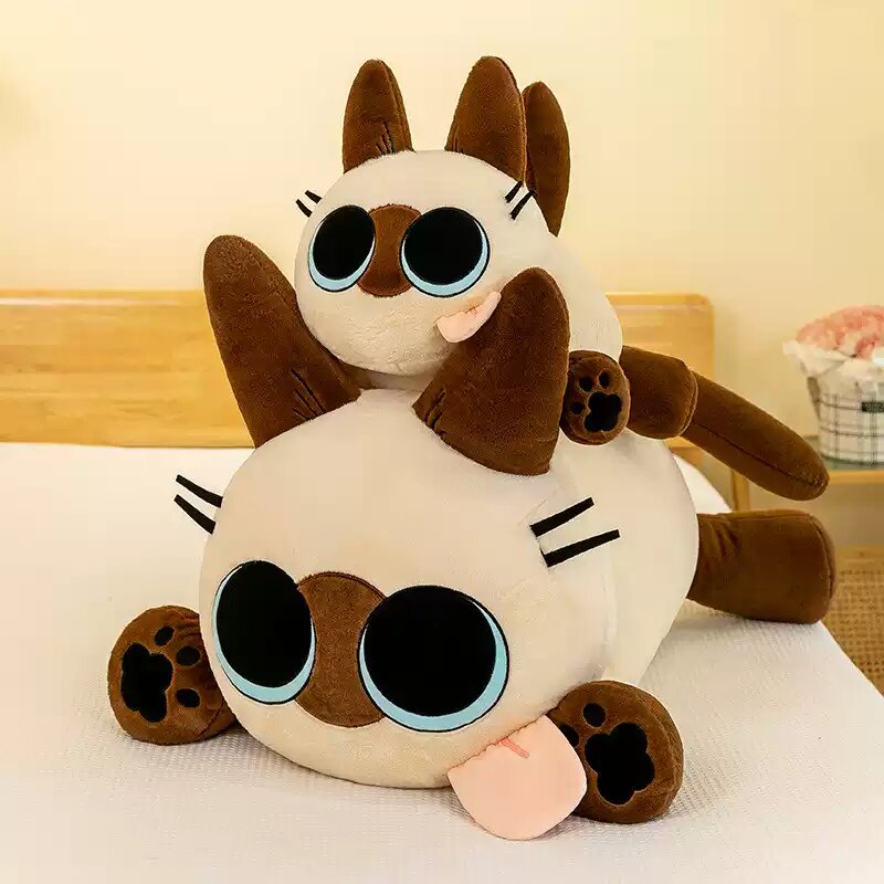 Популярная плюшевая игрушка в виде сиамской кошки, размером 35-90 см, очень мягкая и приятная на ощупь. Очаровательная игрушка для детей и любителей кошек. 9