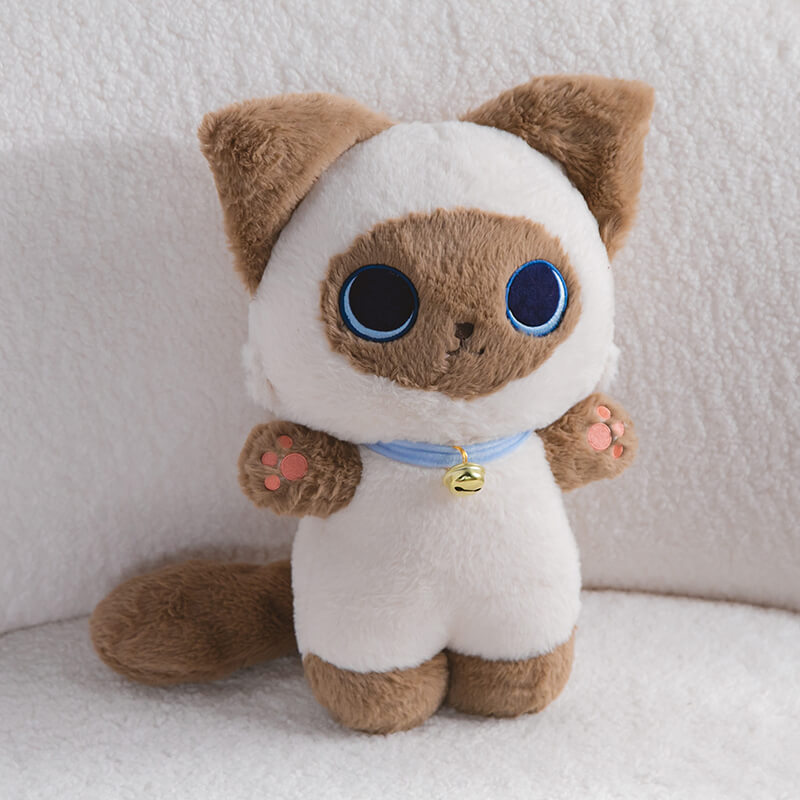 Fluffy Kawaii Siamese Cat Plush Big Eyes Kitten Soft Cartoon Stuffed Doll Cushion  Toy Pillow Cushion for Kids 6