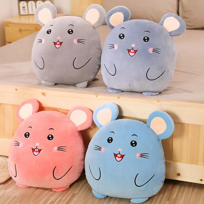 Kawaii Mouse Throw Pillow Stuffed Animals Plush Toy Pillow Winter Warm Doll 1