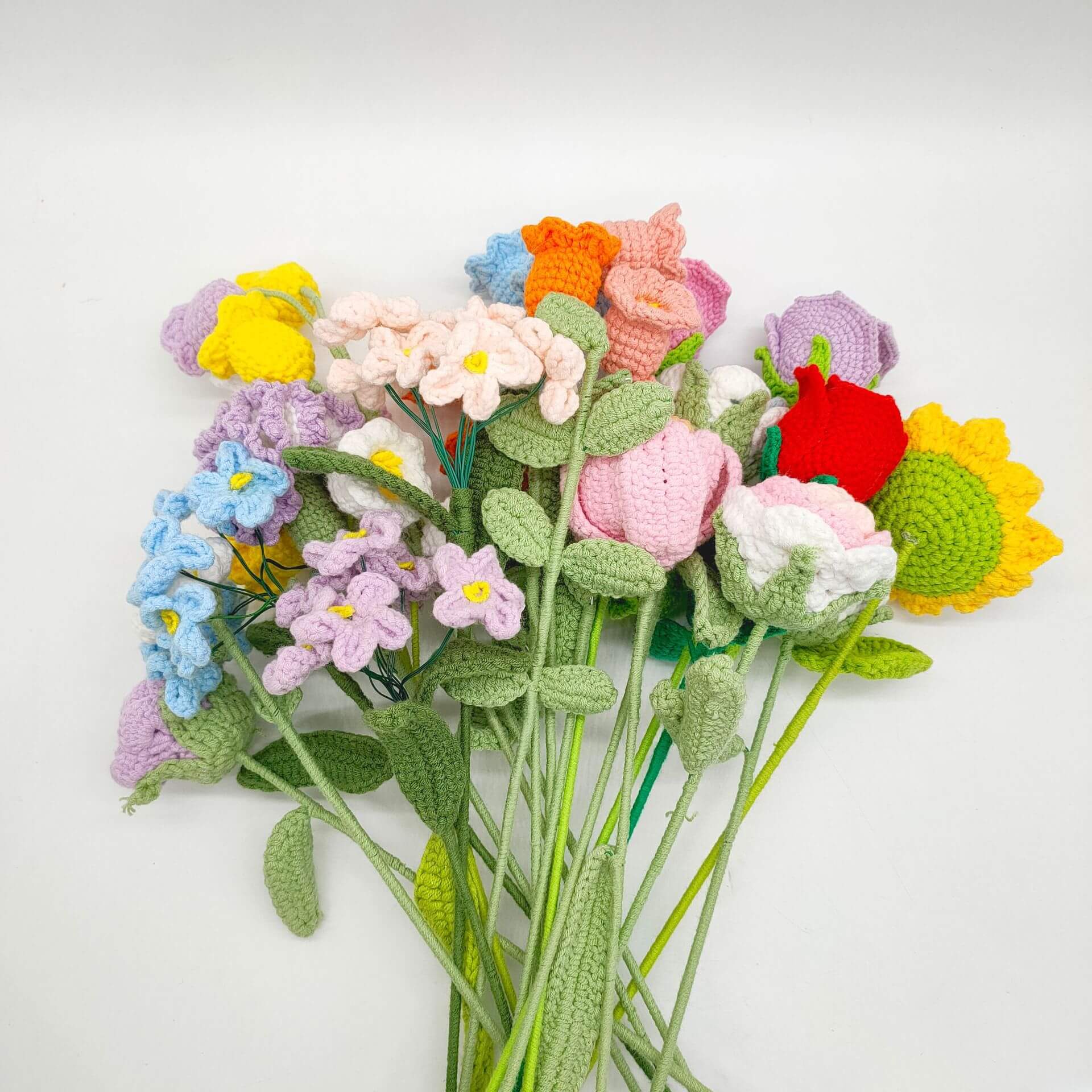 Best Handmade Custom Crochet Flowers Bouquet Knitted Flowers Rose Flower Gift Wedding Decor(21 Styles To Choose From) 29