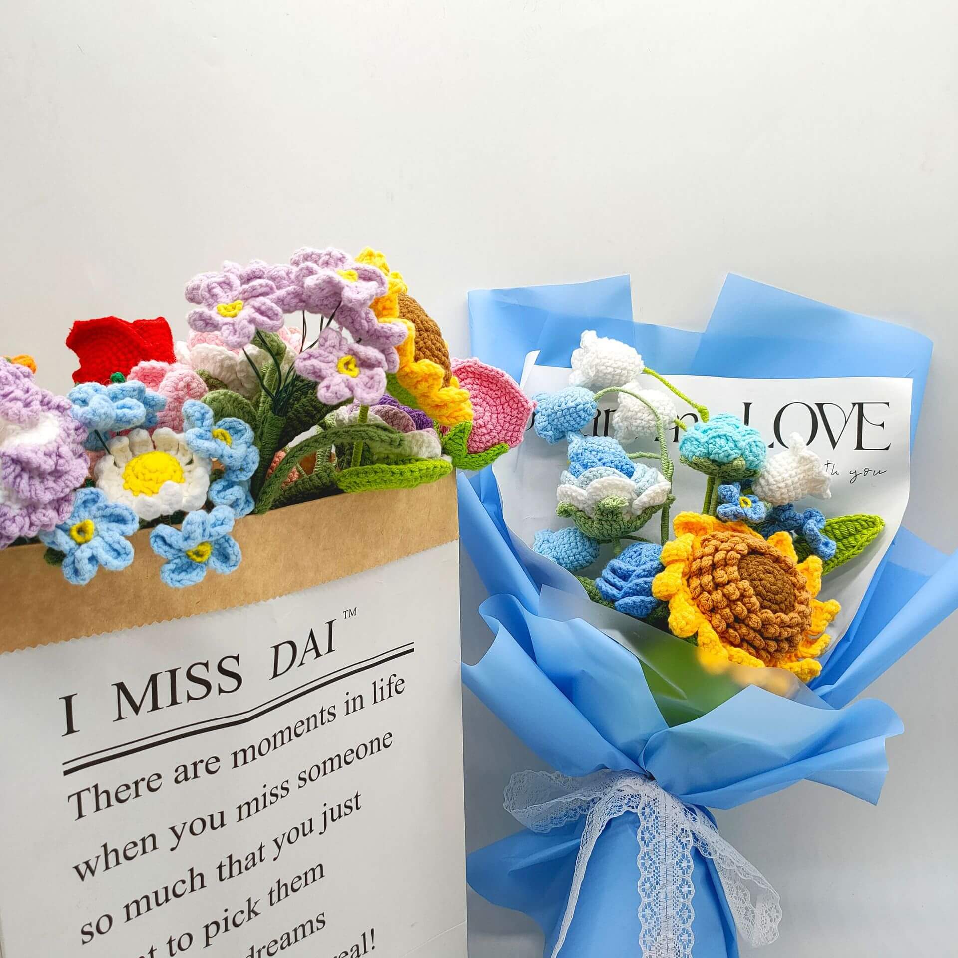 Best Handmade Custom Crochet Flowers Bouquet Knitted Flowers Rose Flower Gift Wedding Decor(21 Styles To Choose From) 32