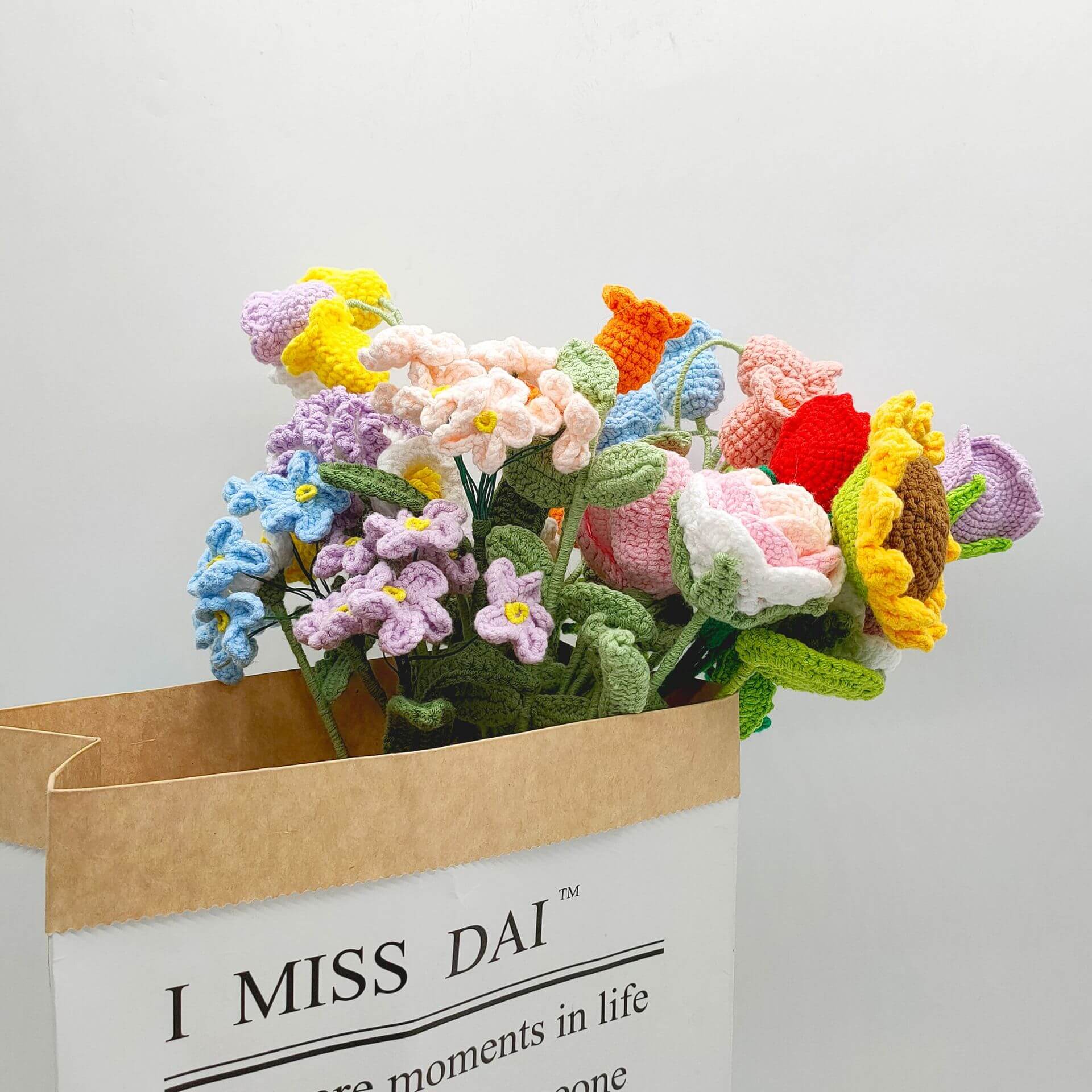 Best Handmade Custom Crochet Flowers Bouquet Knitted Flowers Rose Flower Gift Wedding Decor(21 Styles To Choose From) 34