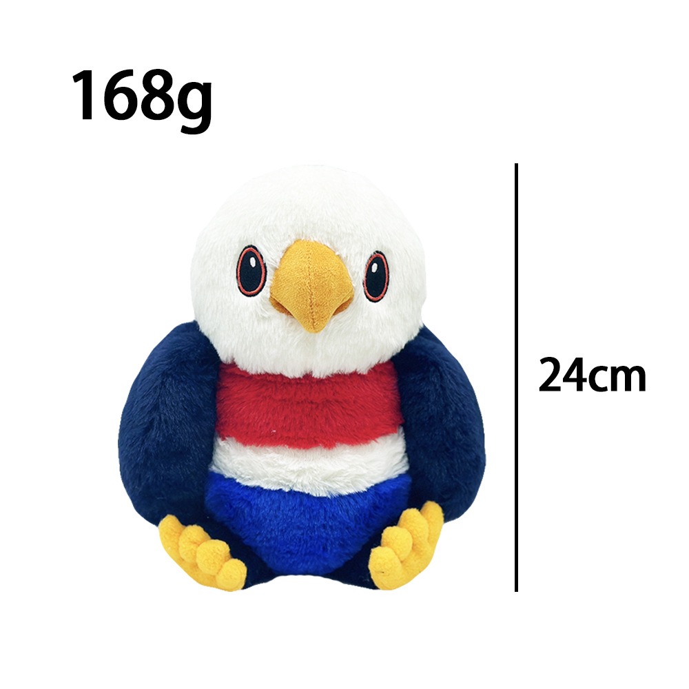Factory Wholesale 24cm American Eagle Plush Lifelike Stuffed Animal Toys Mascot Soft Gifts Promotional Eagle Stuffed Toy 6