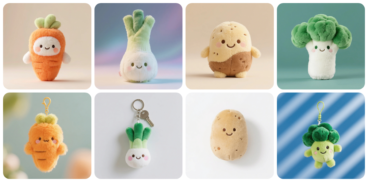 Custom Plush Funny Fancy Food Toys Fruits Vegetable Shape Plush Cute Pet Pillow Plush Keychain Birthday Decoration 1