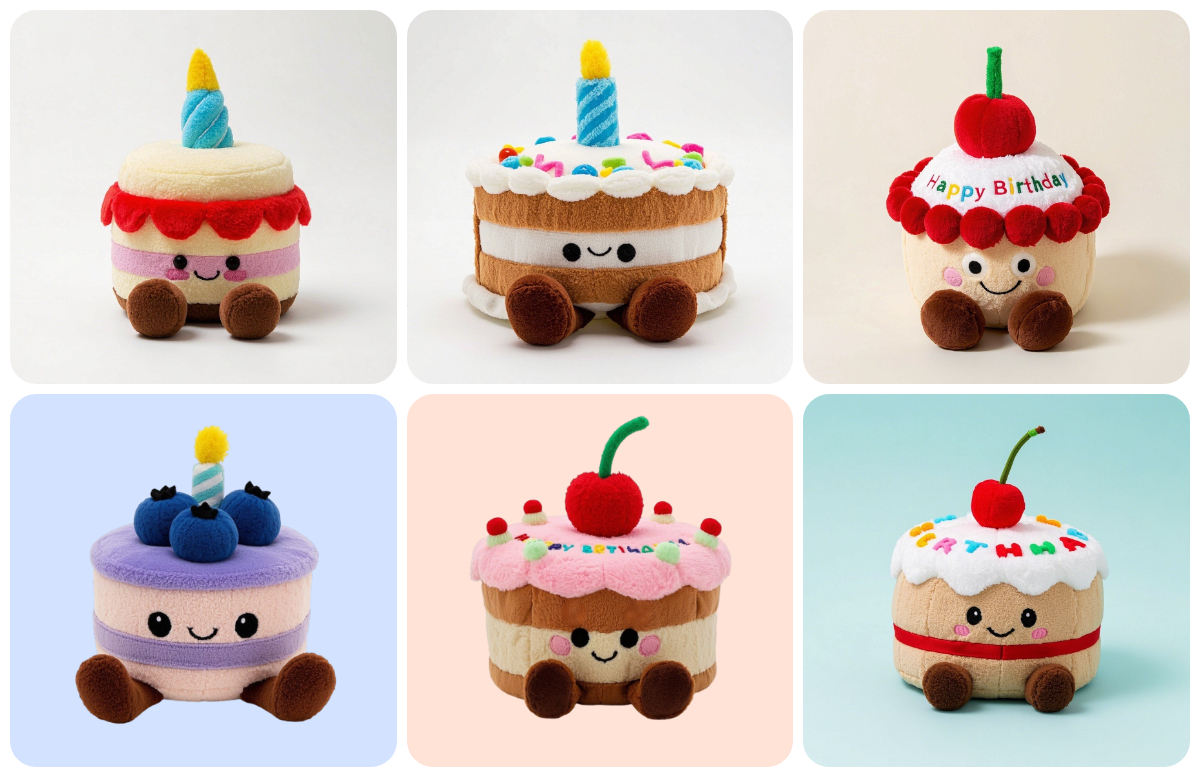 Factory Manufacturer Design High Quality Cherry Cake Soft Toy  Food Plush Toys Simulation Birthday Gift Plush Dolls 1