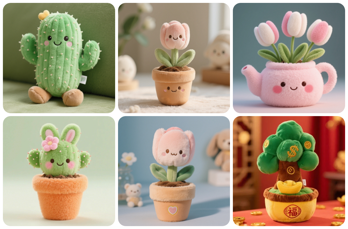 Wholesale Cartoon New Soft Stuffed Succulent Plant Toys Custom Potted Dolls Tulip Tree Cactus Plush Toy Low MOQ 1