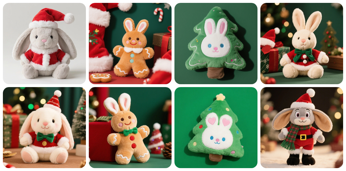 Custom-Made Christmas Plush Bunny Toy - Your Unique Festive Gift 1