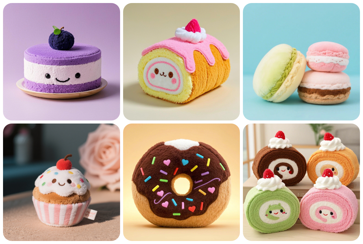 Factory Custom Simulation Dessert Plush Toys Cartoon Plush Cake Cute Ice Cream Kawaii Sweet Food Stuffed Animal Toy 1
