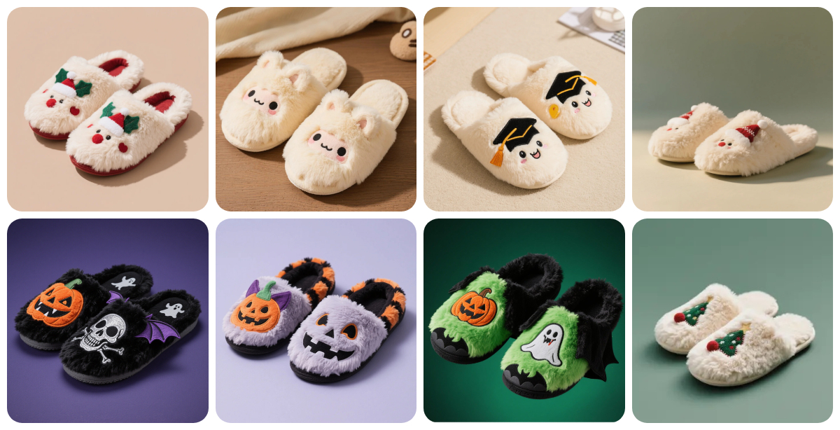 Customized holiday-themed plush slippers: make every step ritualistic 1