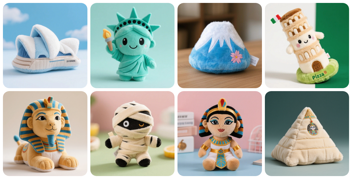 Cuddly Icons: Custom Plush Products Inspired by Global Landmarks and Cultures​ 1