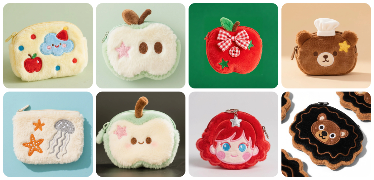 Custom - Made Adorable Plush Coin Purses and Small Bags 1