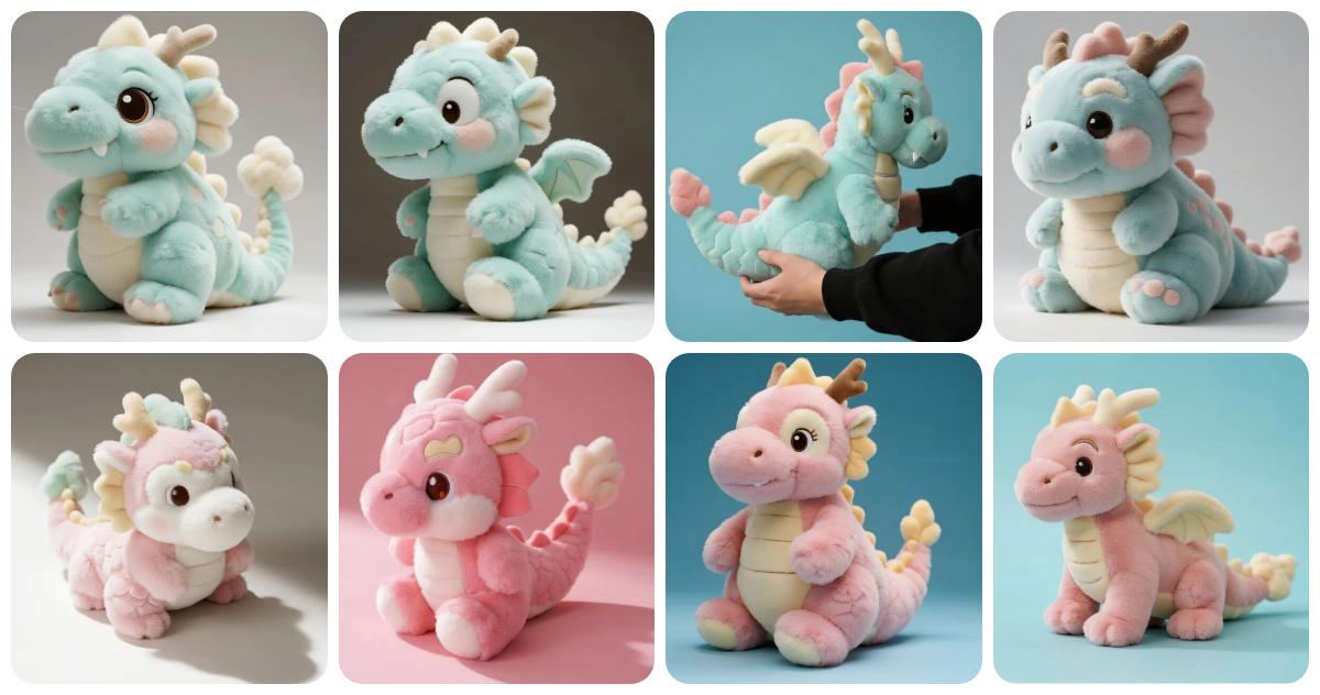 Custom Macaron - Colored Plush Dragon Dolls: A Whimsical Adventure in Softness 1