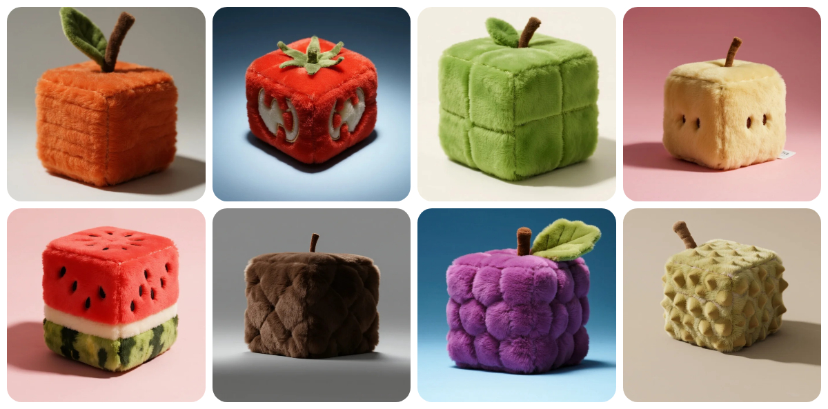 Custom cubic plush fruits—those adorable, cube - shaped plushies that turn classic fruits into geometric wonders 1