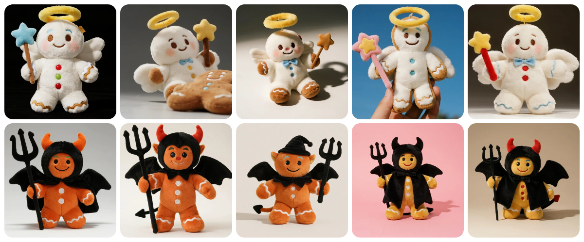 Angel vs. Devil Gingerbread Plush Collection – Sweetness Meets Mischief 1