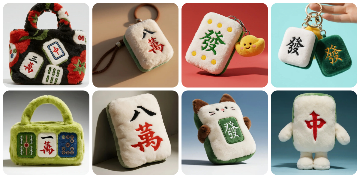 Custom Mahjong - Themed Plush: A Blend of Tradition and Cuteness 1