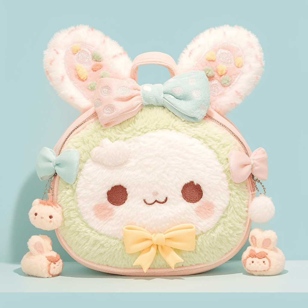 How to Find A Plush Manufacturer Custom Colourful Rabbit Plush Bag Cartoon Figure Backpack Super Soft Backpack 3