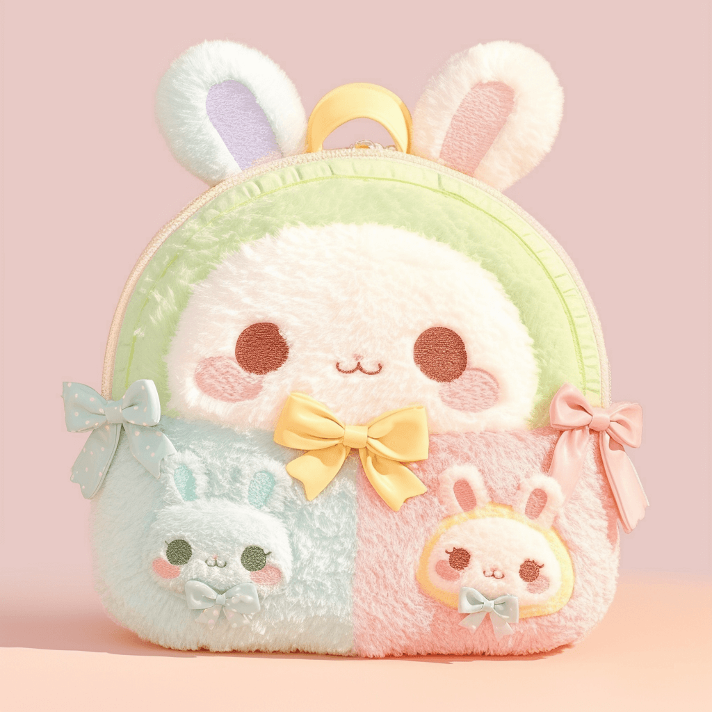 How to Find A Plush Manufacturer Custom Colourful Rabbit Plush Bag Cartoon Figure Backpack Super Soft Backpack 4