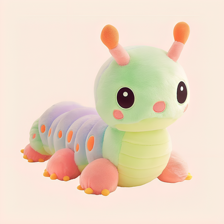 Factory Custom High Quality Rainbow Colorful Caterpillar Soft Toy  ODM OEM Cute Toddler Plush 2