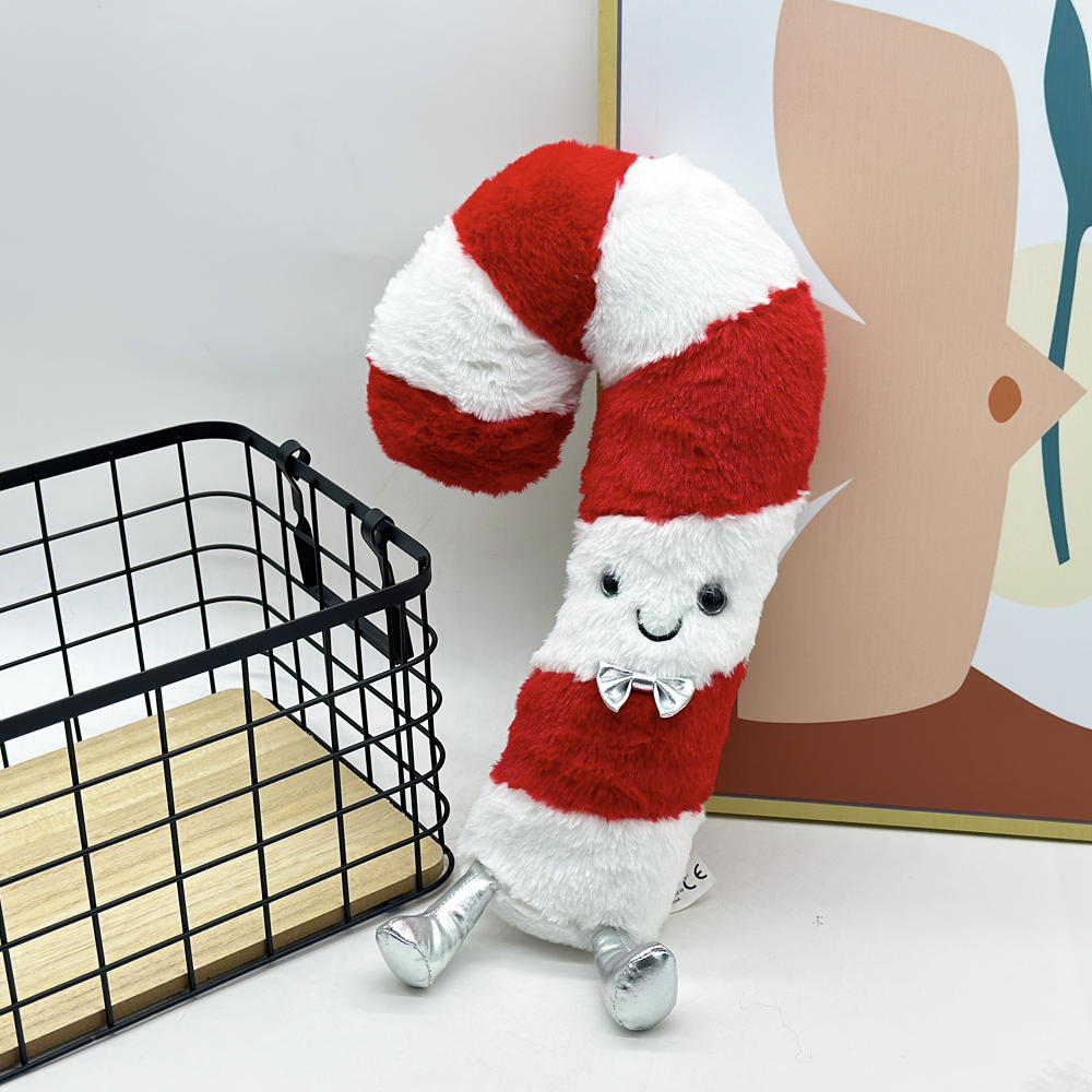 Creative Glow Brights Candy Cane Plush Christmas Decoration Pillows Soft Cute Candy Cane Plush Toy 5