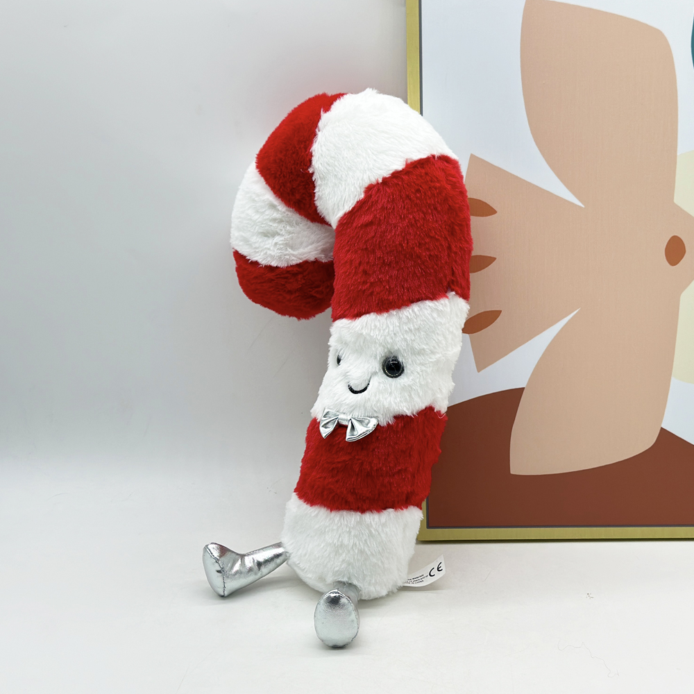 Creative Glow Brights Candy Cane Plush Christmas Decoration Pillows Soft Cute Candy Cane Plush Toy 3