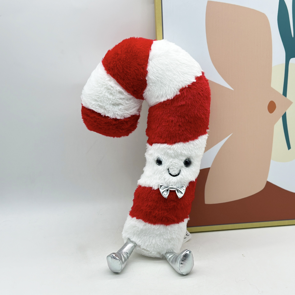 Creative Glow Brights Candy Cane Plush Christmas Decoration Pillows Soft Cute Candy Cane Plush Toy 2