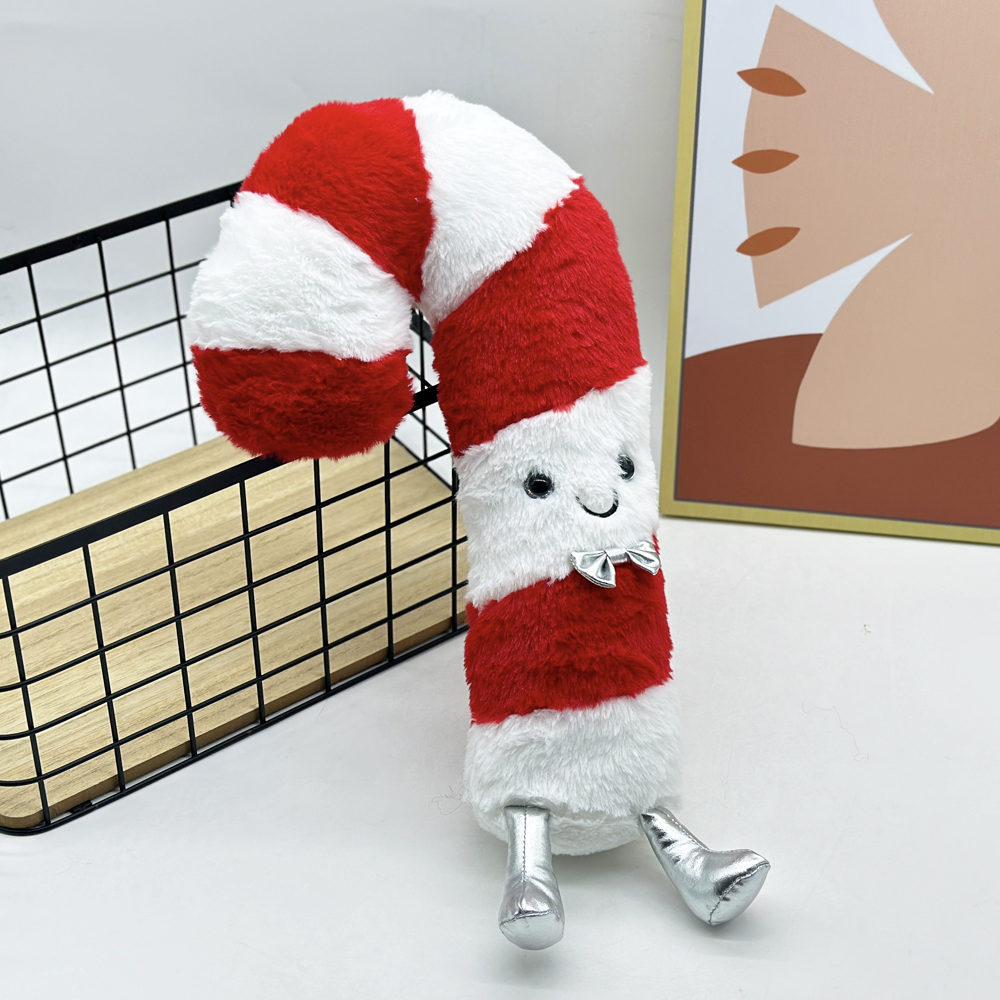 Creative Glow Brights Candy Cane Plush Christmas Decoration Pillows Soft Cute Candy Cane Plush Toy 4