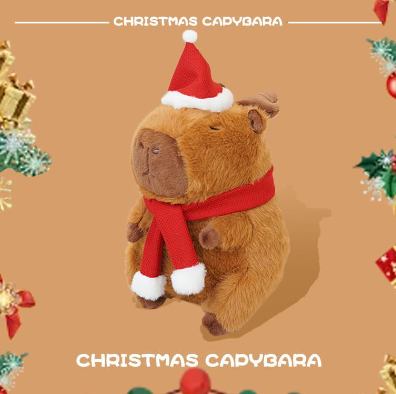 Christmas Capybara plush dolls soft kawaii anime cartoon capybara Christmas gifts home decor kids plush toy 4