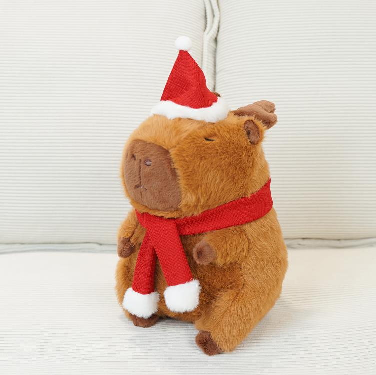 Christmas Capybara plush dolls soft kawaii anime cartoon capybara Christmas gifts home decor kids plush toy 6