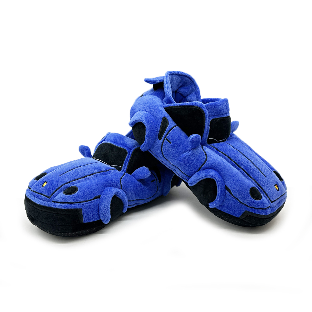 Custom Indoor Racecar Shaped House Shoes 3D Cars Novelty Men and Women Plush Slippers 2