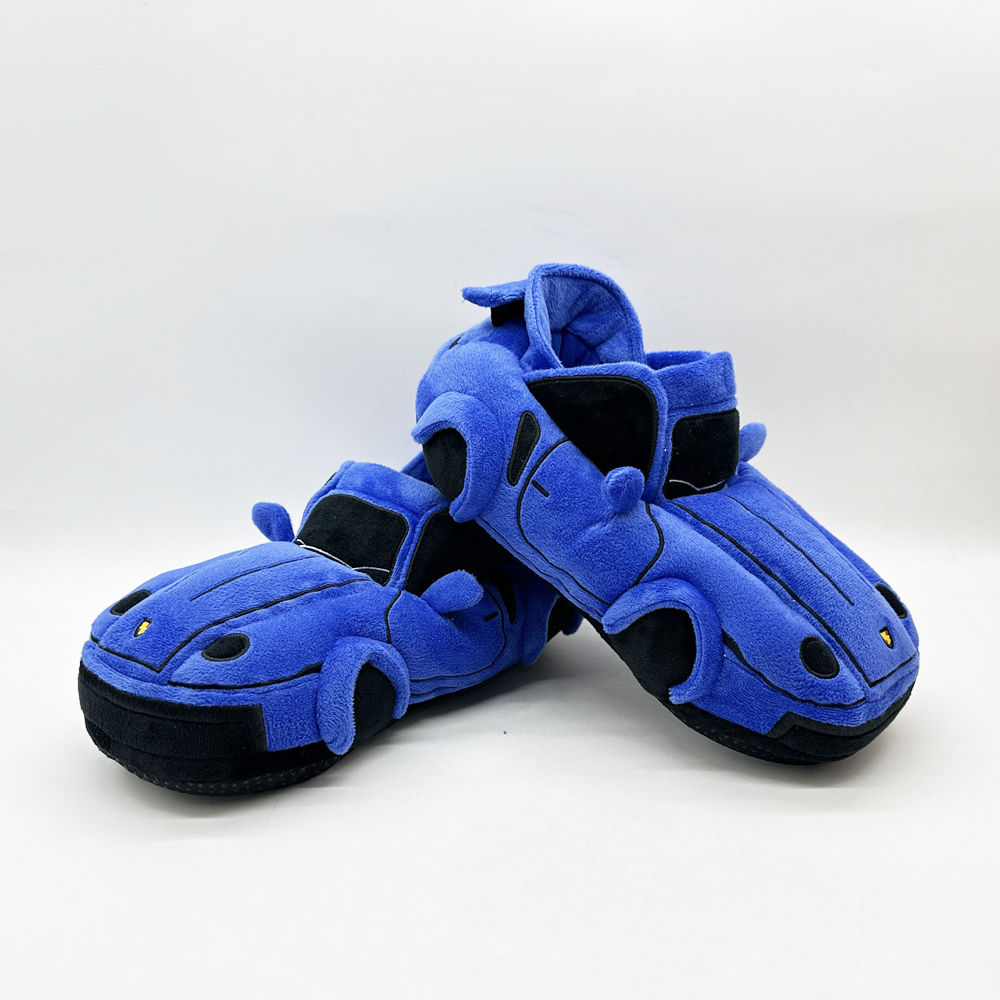 Custom Indoor Racecar Shaped House Shoes 3D Cars Novelty Men and Women Plush Slippers 5