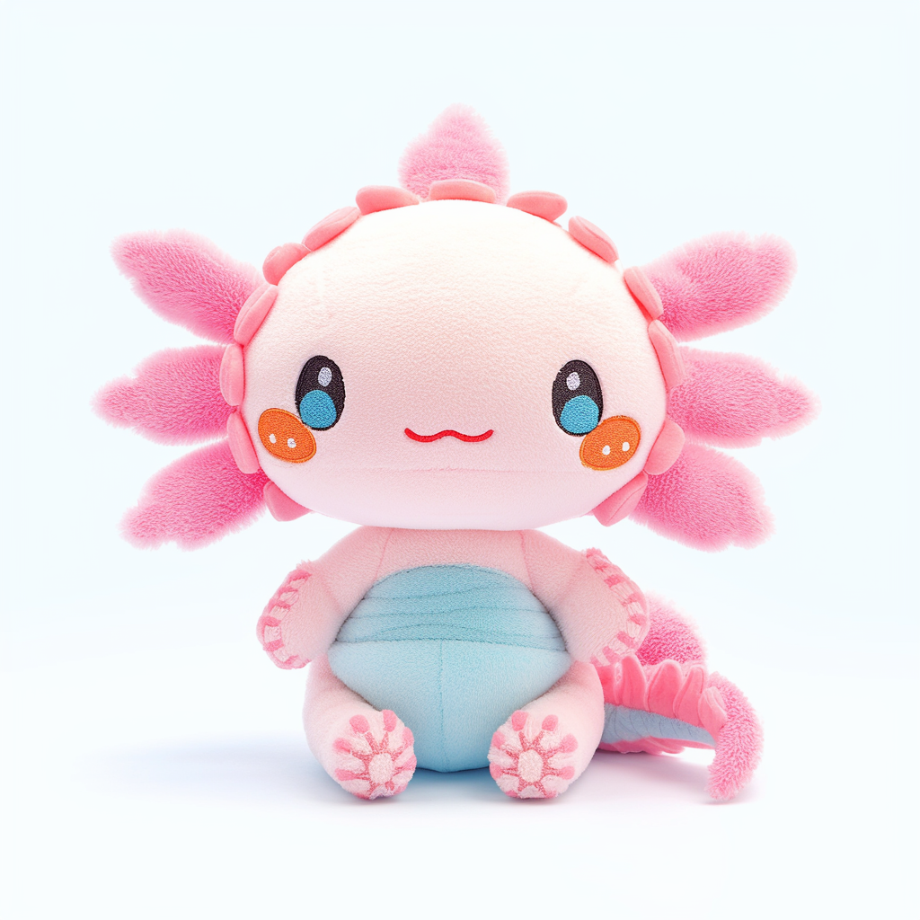 Fabricante chino personalizado de peluche de ajolote rosa kawaii, figura de animal, almohada, convierte tu diseño en un animal de peluche. 3