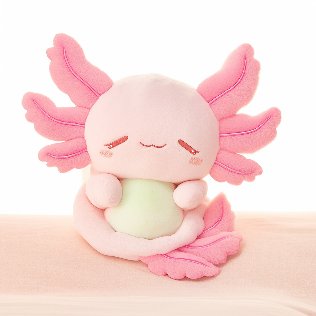 Fabricante chino personalizado de peluche de ajolote rosa kawaii, figura de animal, almohada, convierte tu diseño en un animal de peluche. 4