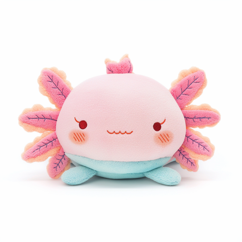 Fabricante chino personalizado de peluche de ajolote rosa kawaii, figura de animal, almohada, convierte tu diseño en un animal de peluche. 1