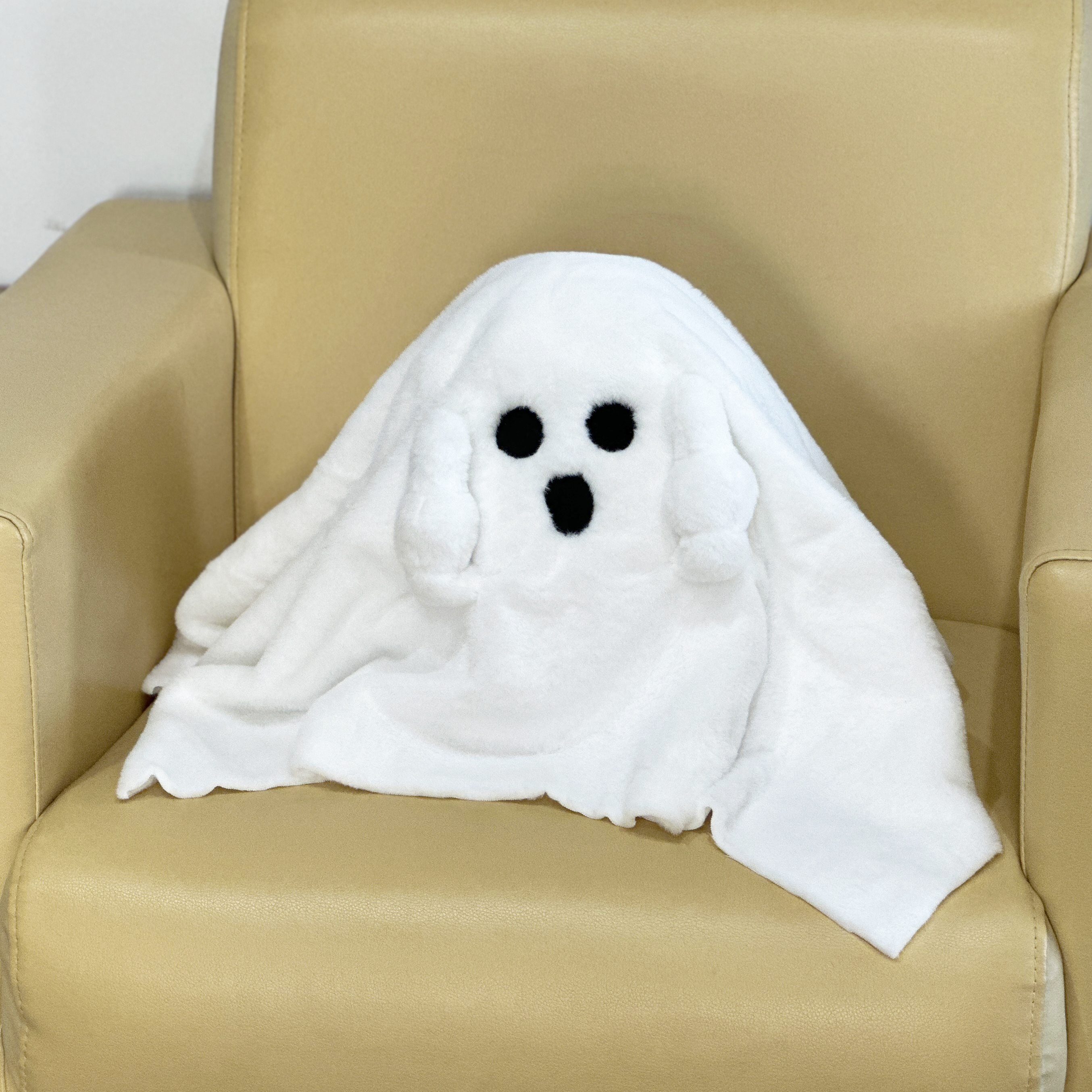 Coussin fantôme créatif pour Halloween, peluche fantôme blanc, coussin décoratif pour canapé et maison 1
