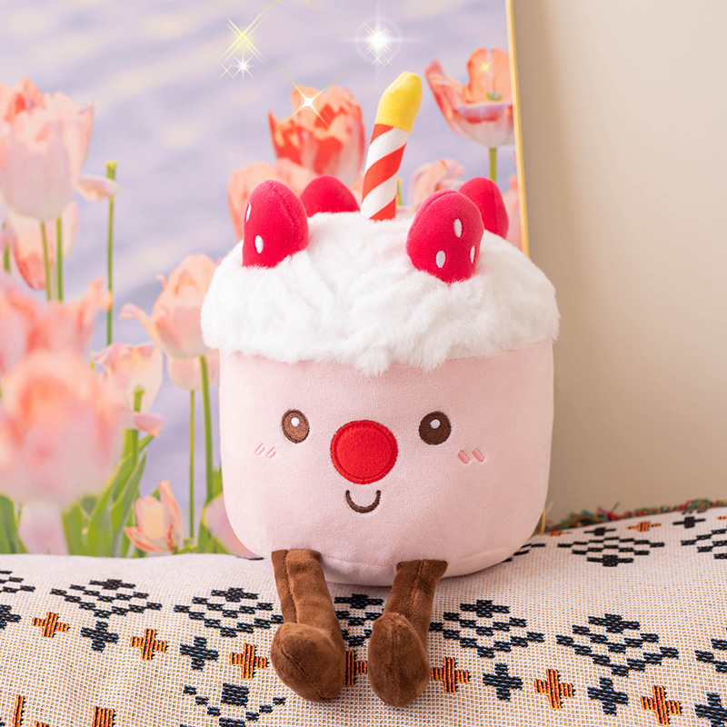 Party birthday cake Kawaii Stuffed new little soft funny plush toy for kids 2