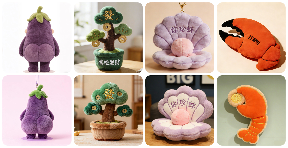 Peluches homófonos de la suerte: juguetes personalizados que combinan ternura y buena suerte. 1