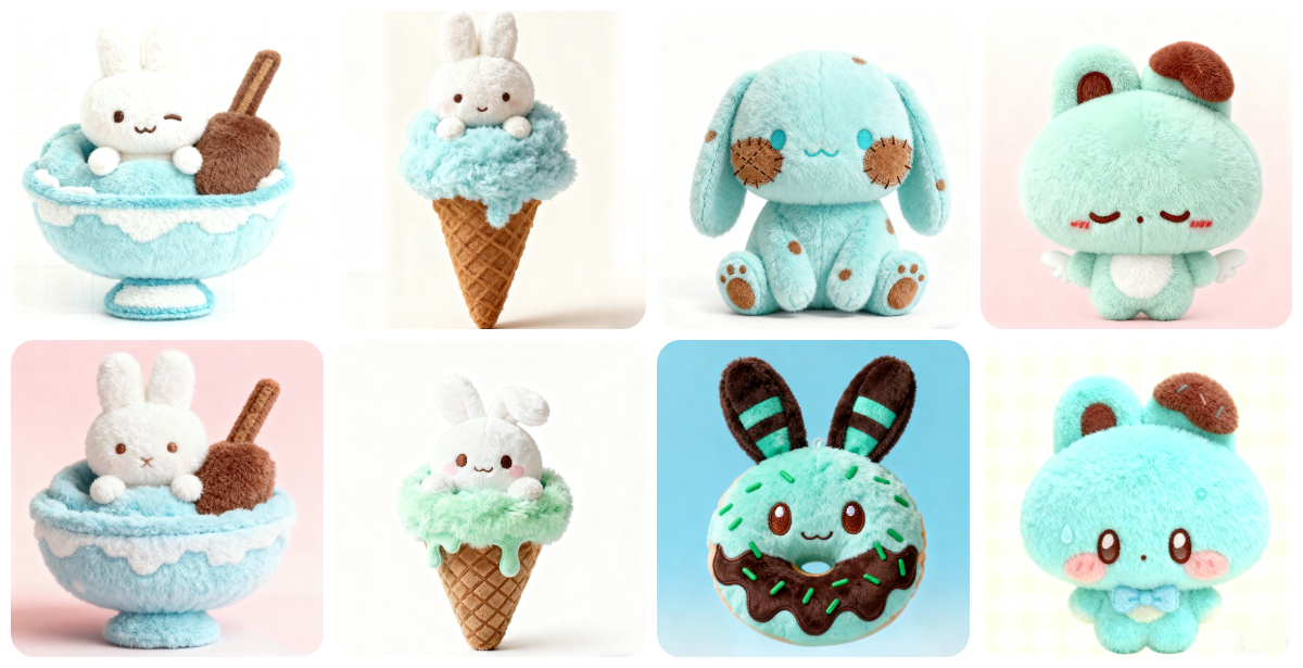 Custom Mint Chocolate Bunny-Donut Plush: My Snuggly Sweet Treat Companion 1