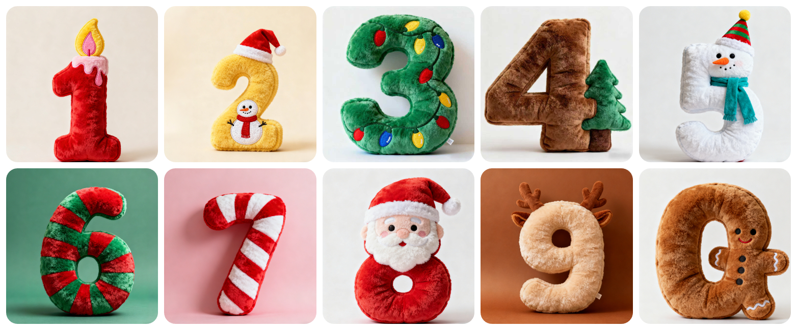 Custom Christmas Number Pillows: Elevate Your Holiday Decor with Playful Numerals 1