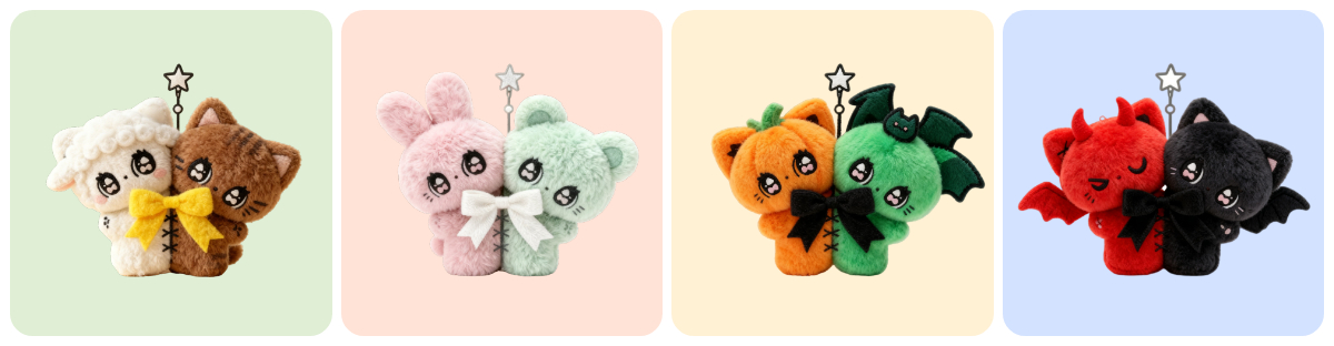 Custom Two - Headed Plush Dolls: Double the Cuteness, Double the Creativity 1