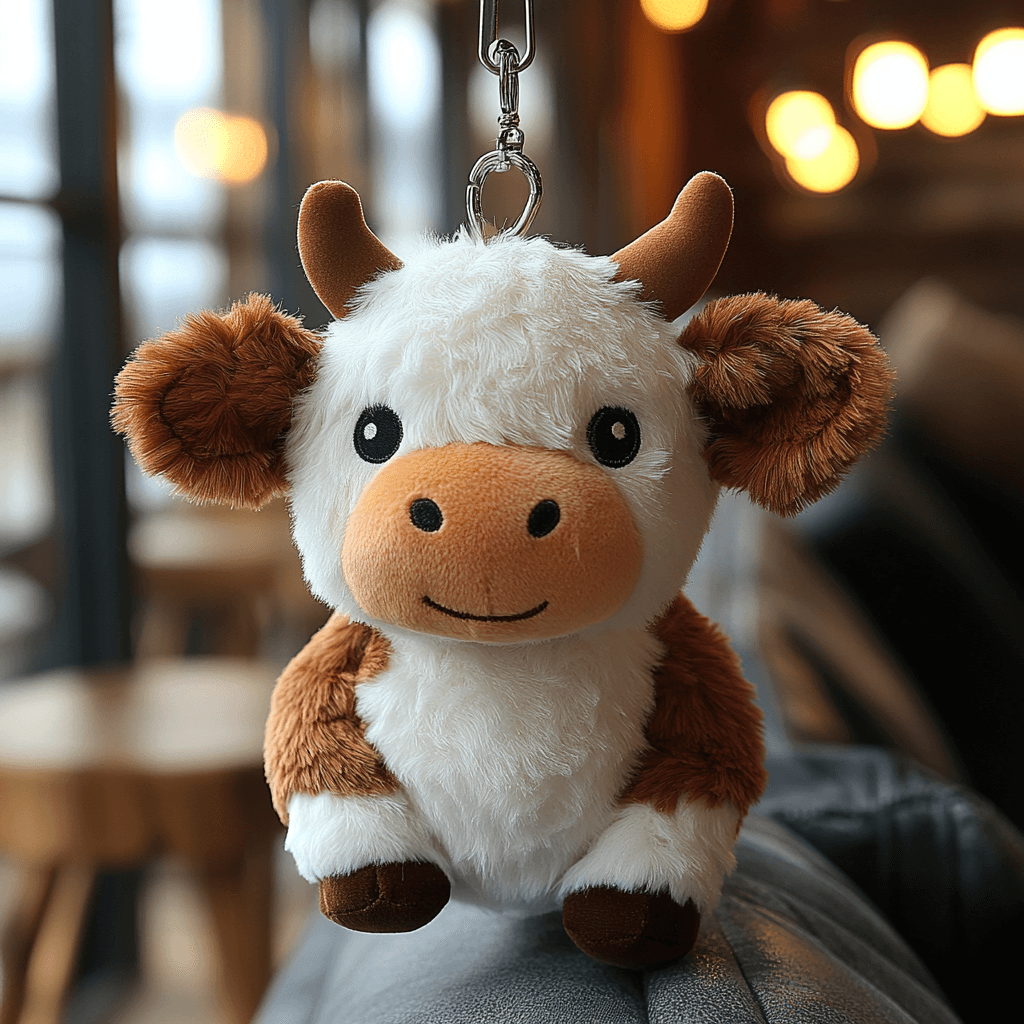 Custom Plushie Soft Toy Plush Fluffy  Stuffed Animal Highland Cow Plush Keychain | Custom Plush Keychain Manufacturer 3