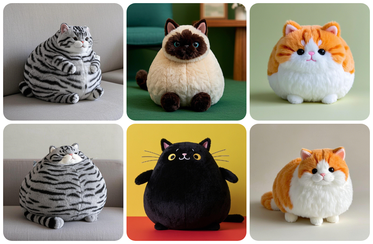 Custom Designed Fat Realistic Stuffed Cats: Perfect for Hugging and Play 1