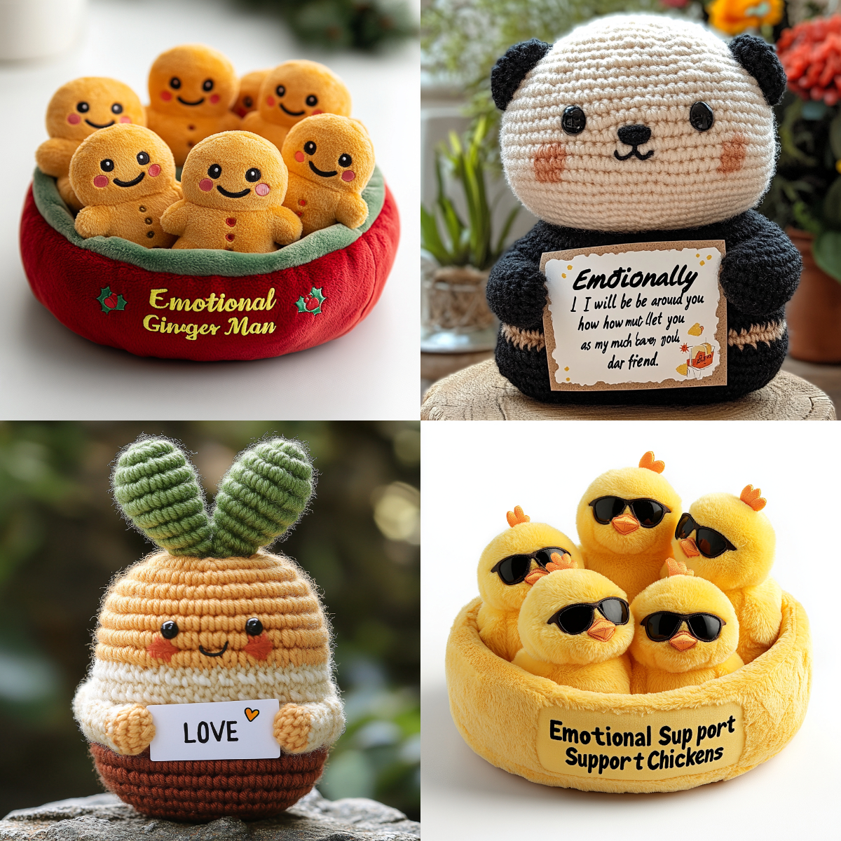 Custom Emotional Support Plush Crocheted Plant Chicken Handmade Knitted Birthday Christmas Valentines Valentine's Gift 1