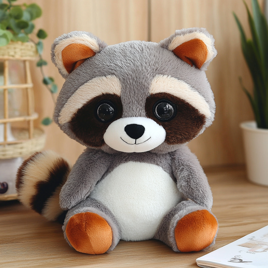 Manufacturer Custom Soft Realistic Raccoon Plushie Toy Character Fluffy Toys Hot Sale Low MOQ Stuffed Animal Toys 5