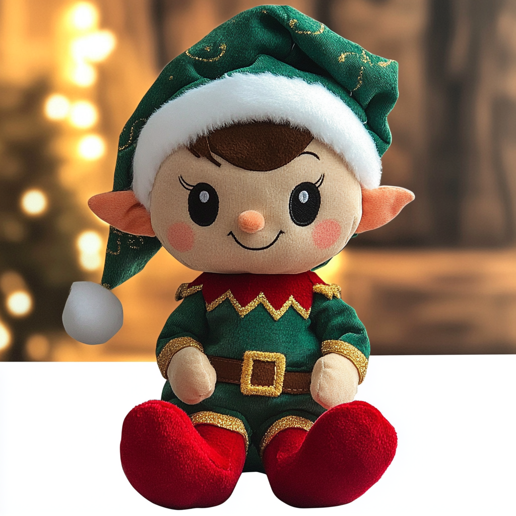 OEM ODM Custom New Christmas Elf Shelf Toy Stuffed Bookshelf Make Your Own Holiday Plush Decorations 4