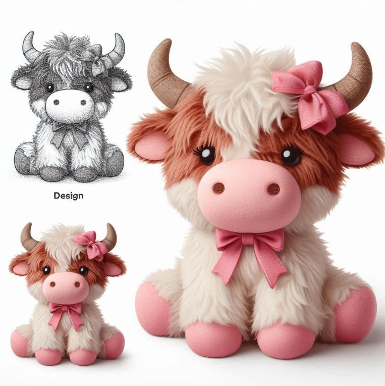 Personaliza tu propio y encantador peluche de vaca: una creación única 3