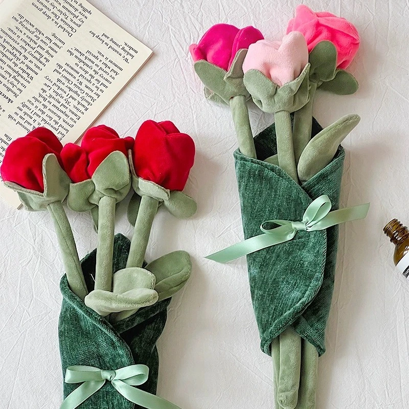 Plush Rose Bouquet 35cm Soft Stuffed Romantic Eternal Floral Decor & Gift 1