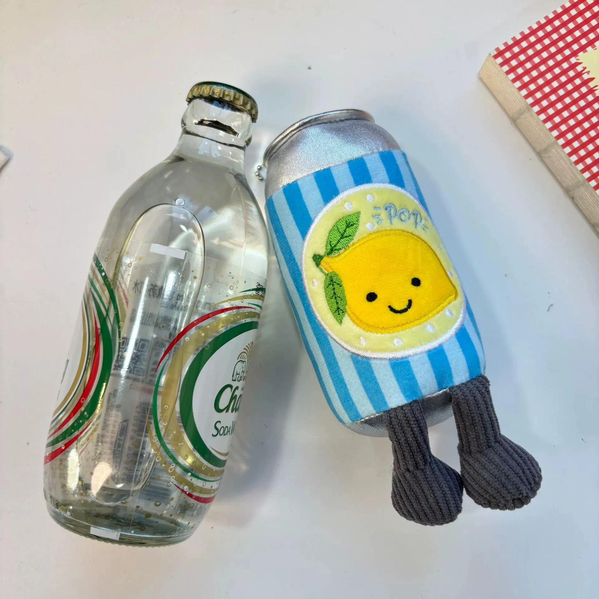 Lemon Soda Can Plush Toy 18cm Soft Stuffed Keychain, Cute Cartoon Drink Character, Kawaii Bag Pendant & Gift 1